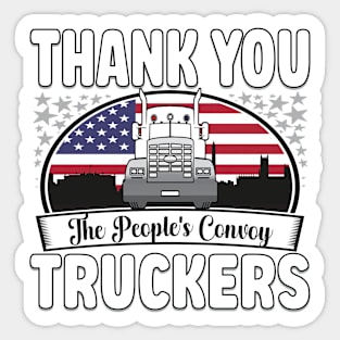 PEOPLES CONVOY US FLAG WASHINGTON DC 2022 WHITE LETTERS Sticker